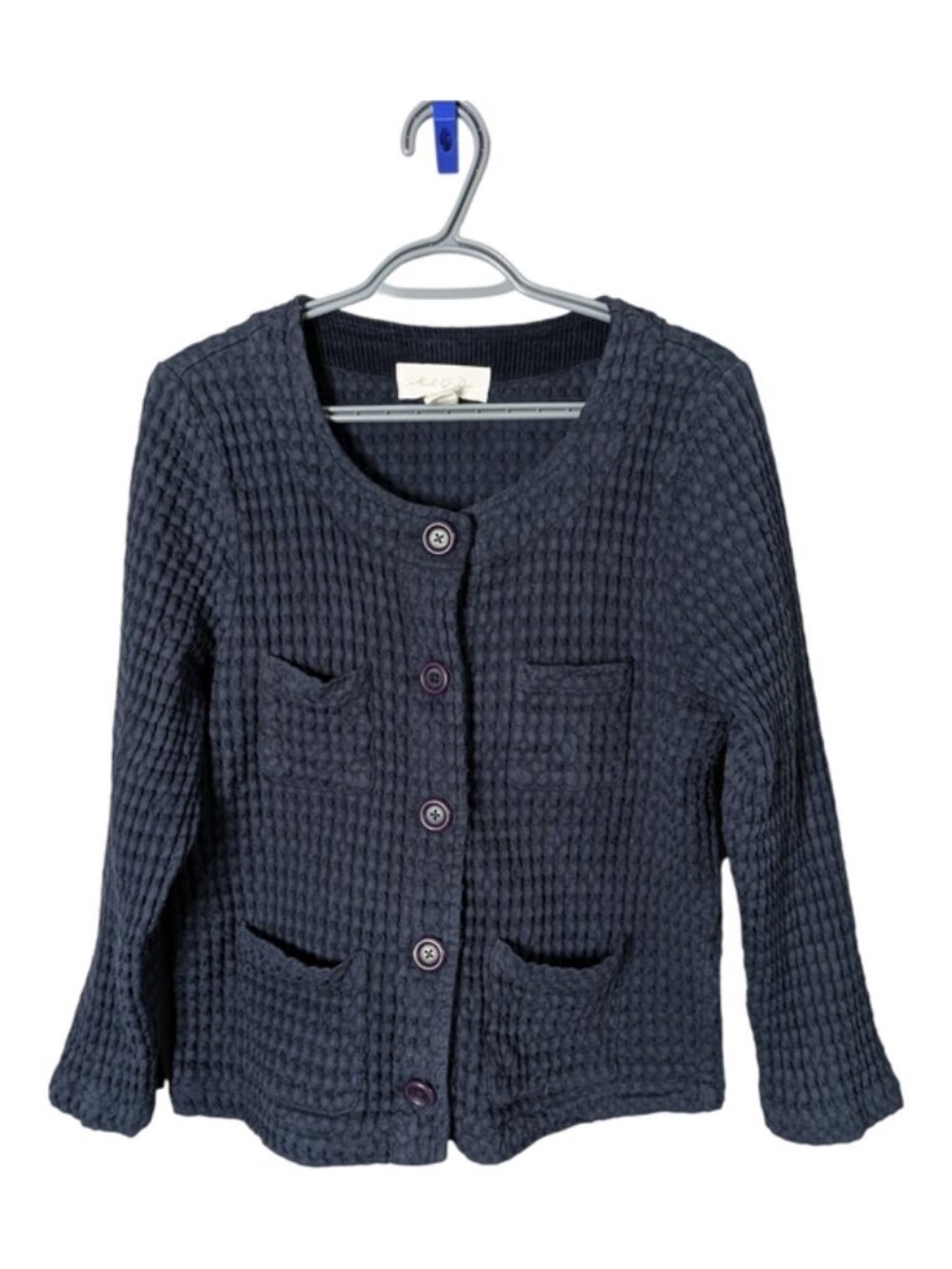 Mod O Doc Textured Waffle Knit Cardigan Blazer Navy Size‎ Medium
